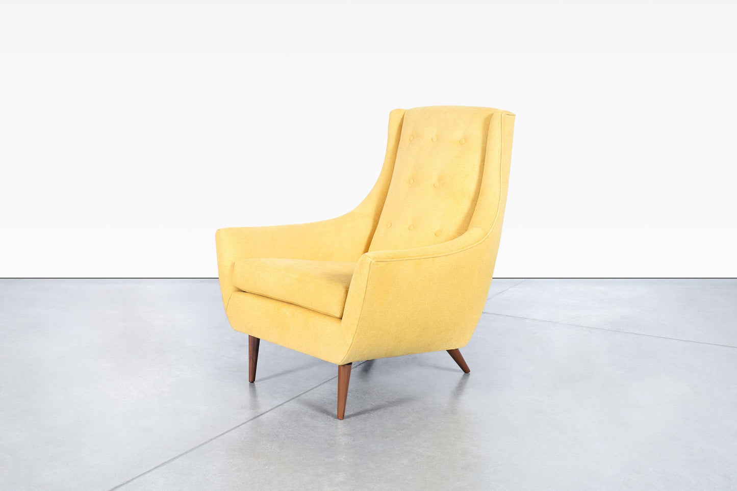Mid-Century Modern Walnut High-Back Lounge Chairs