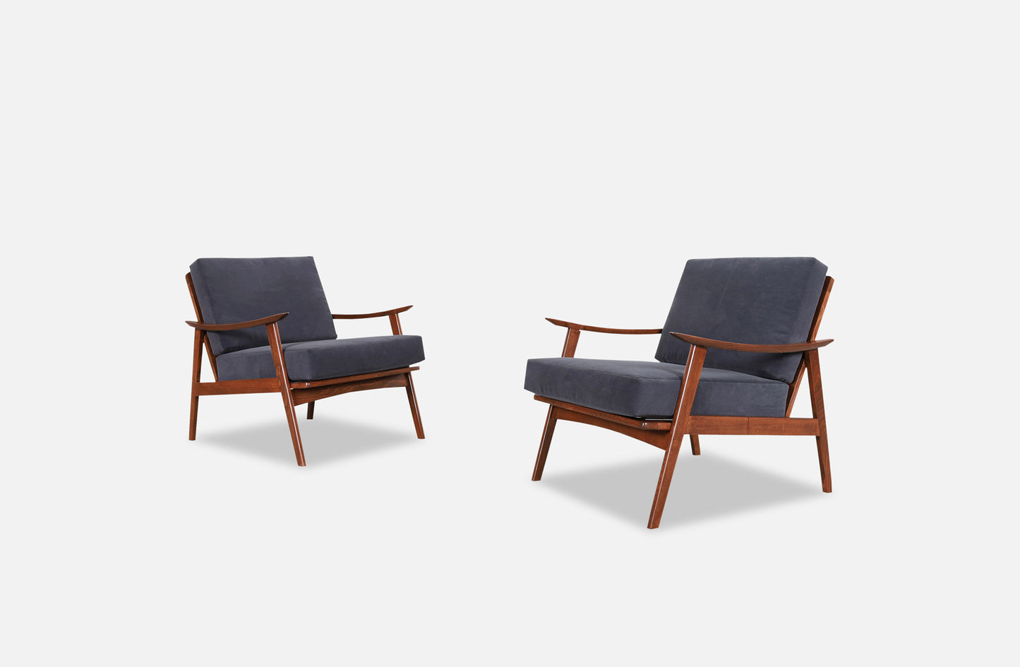 Mid-Century Modern Walnut Lounge Chairs
