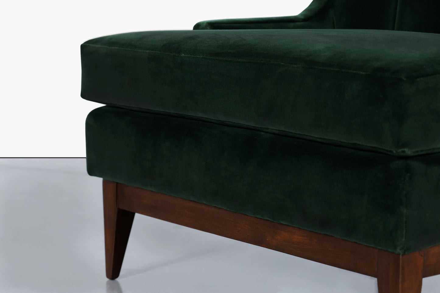 Mid-Century Modern Walnut Lounge Chairs Styled After Erwin Lambeth