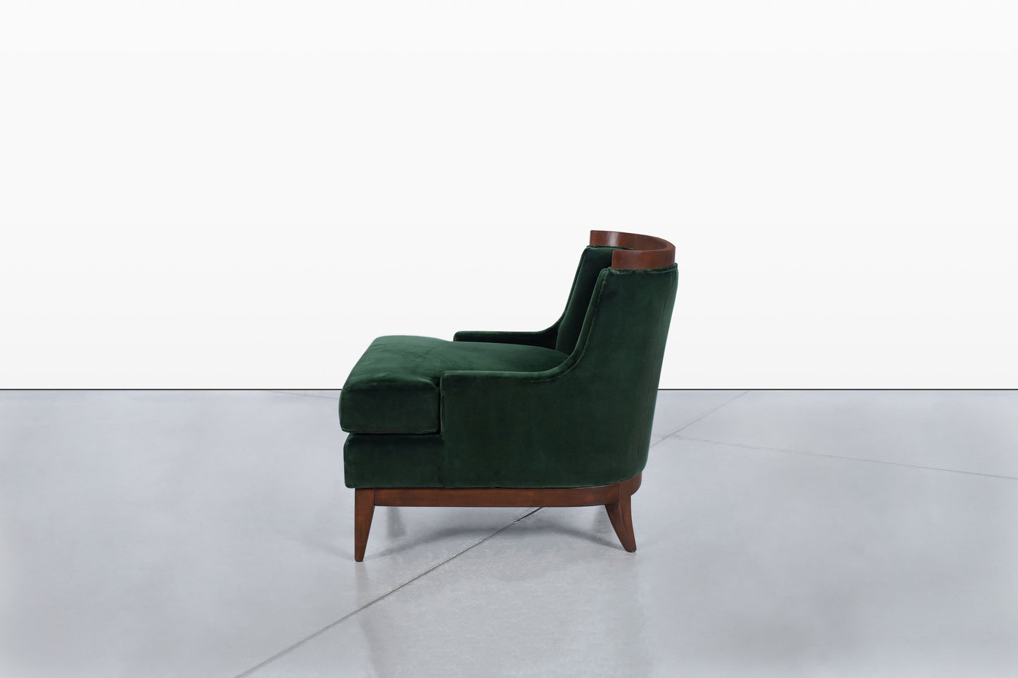 Mid-Century Modern Walnut Lounge Chairs Styled After Erwin Lambeth