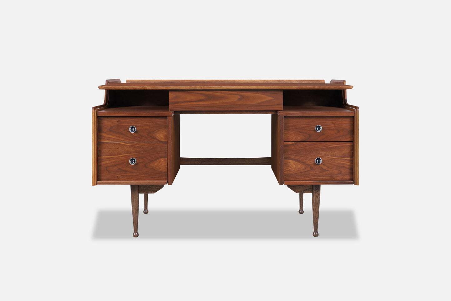 Mid-Century Modern Walnut "Mainline" Desk by Hooker