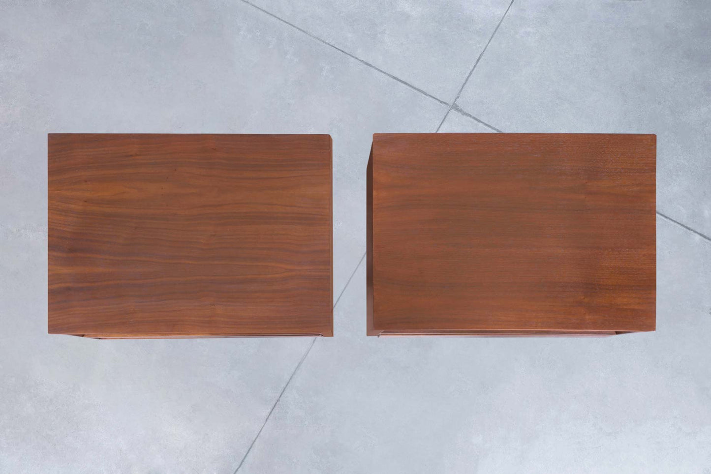 Mid-Century Modern Walnut Nightstands by Stanley