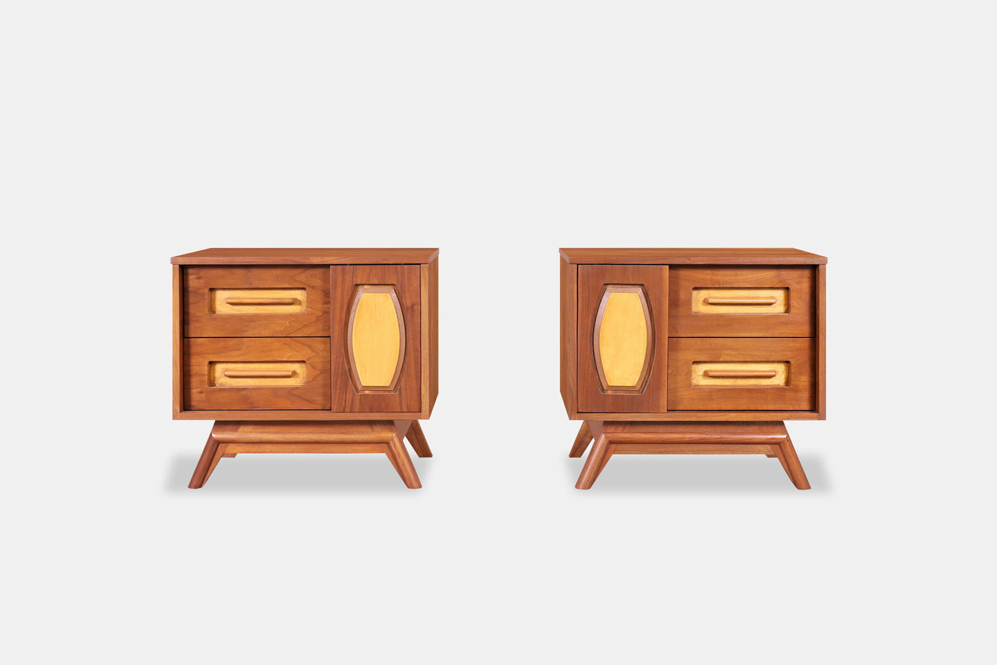 Mid-Century Modern Walnut Nightstands by Young Mfg.