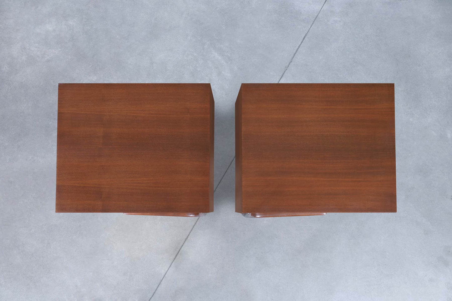 Mid-Century Modern Walnut Sculptural Nightstands