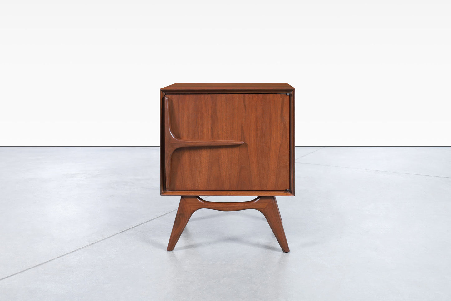Mid-Century Modern Walnut Sculptural Nightstands