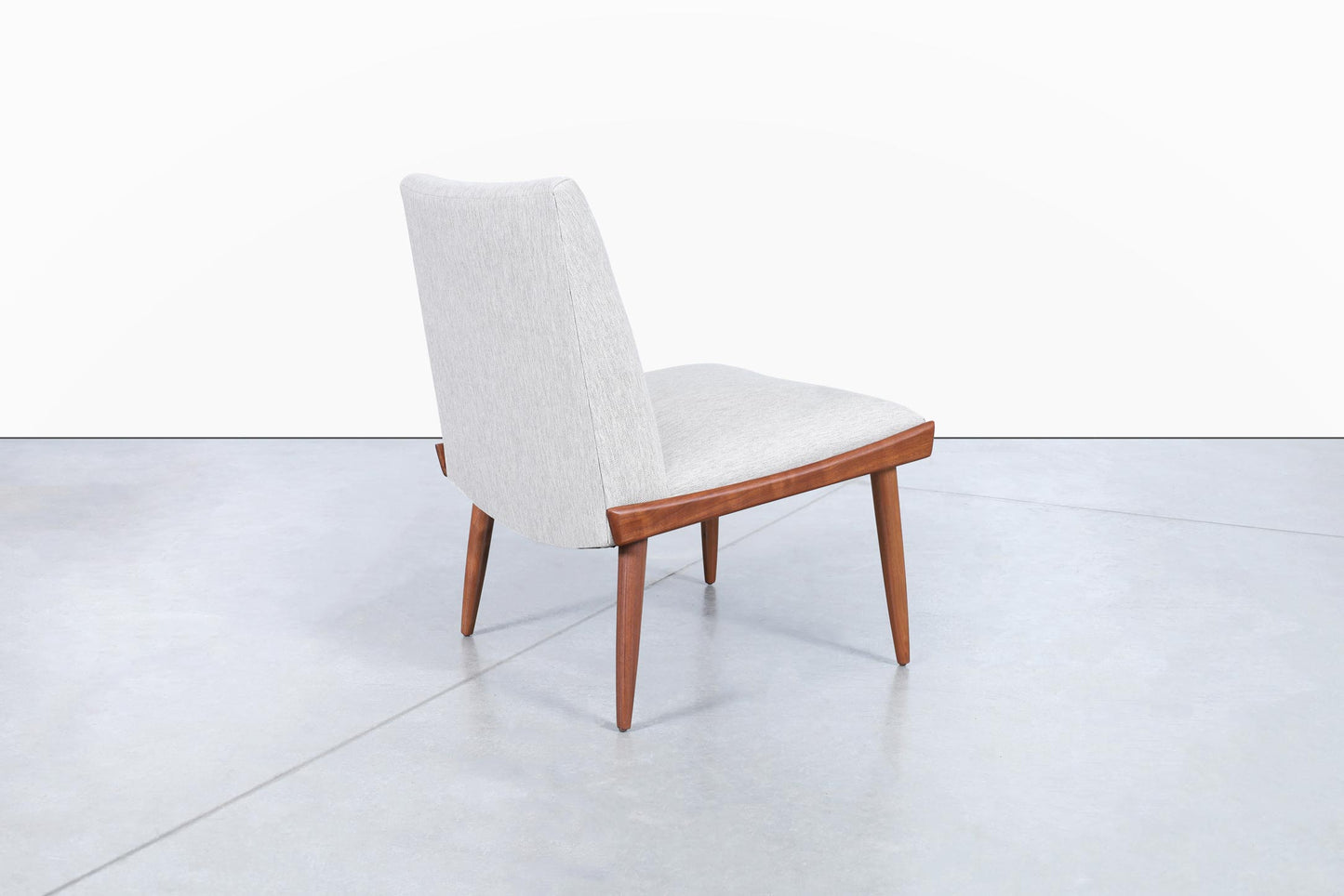 Mid-Century Modern Walnut Slipper Chairs by Kroehler