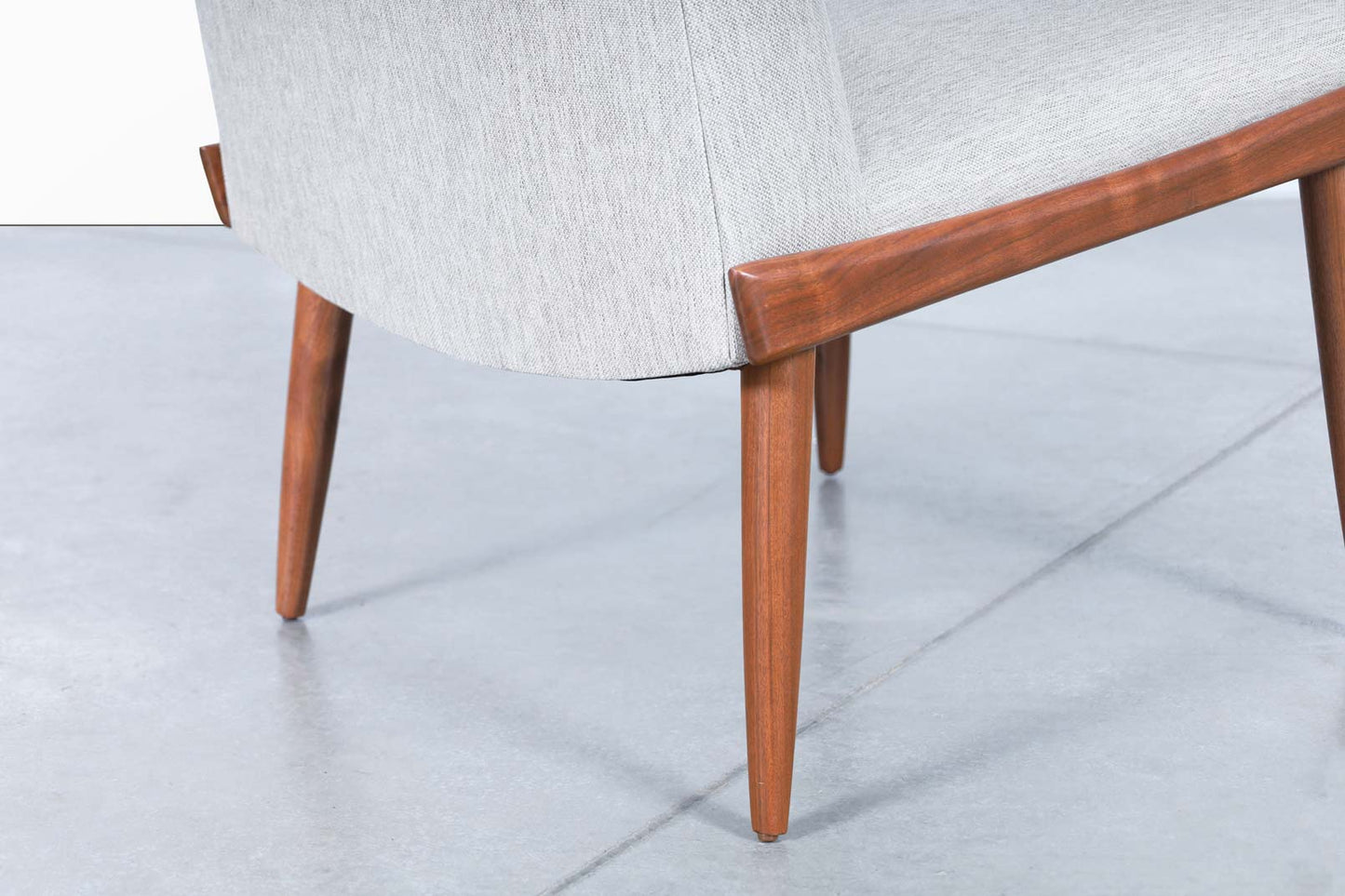 Mid-Century Modern Walnut Slipper Chairs by Kroehler