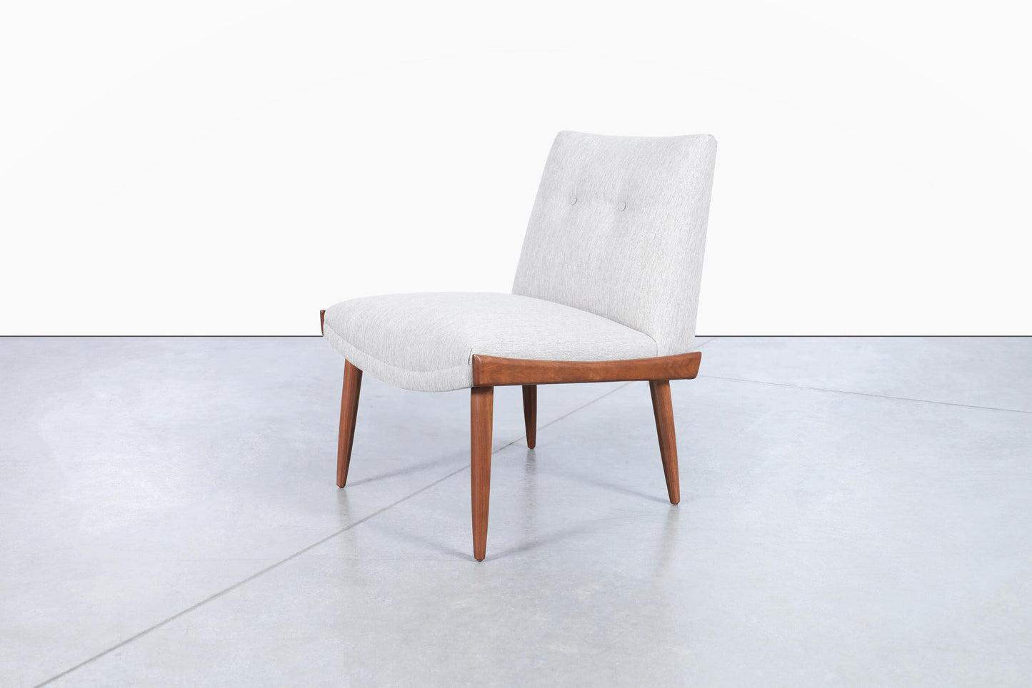 Mid-Century Modern Walnut Slipper Chairs by Kroehler