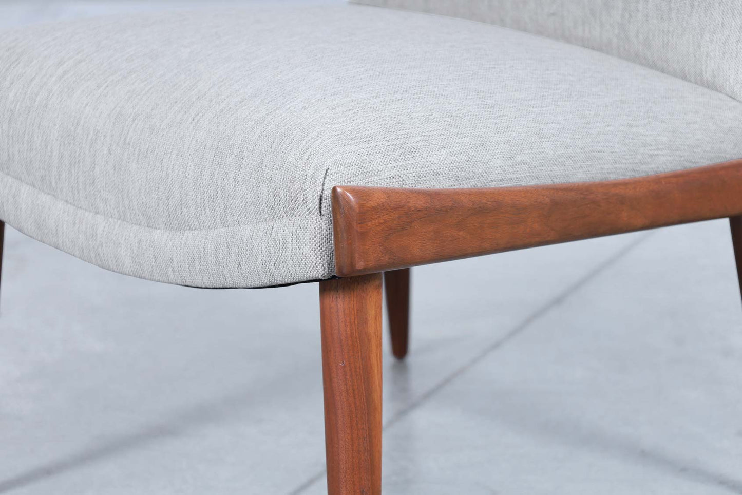 Mid-Century Modern Walnut Slipper Chairs by Kroehler