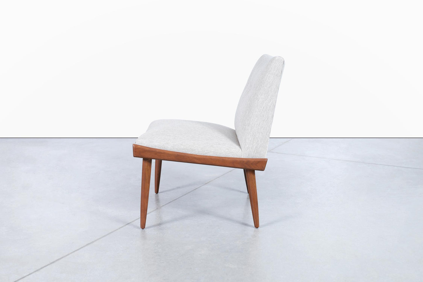 Mid-Century Modern Walnut Slipper Chairs by Kroehler