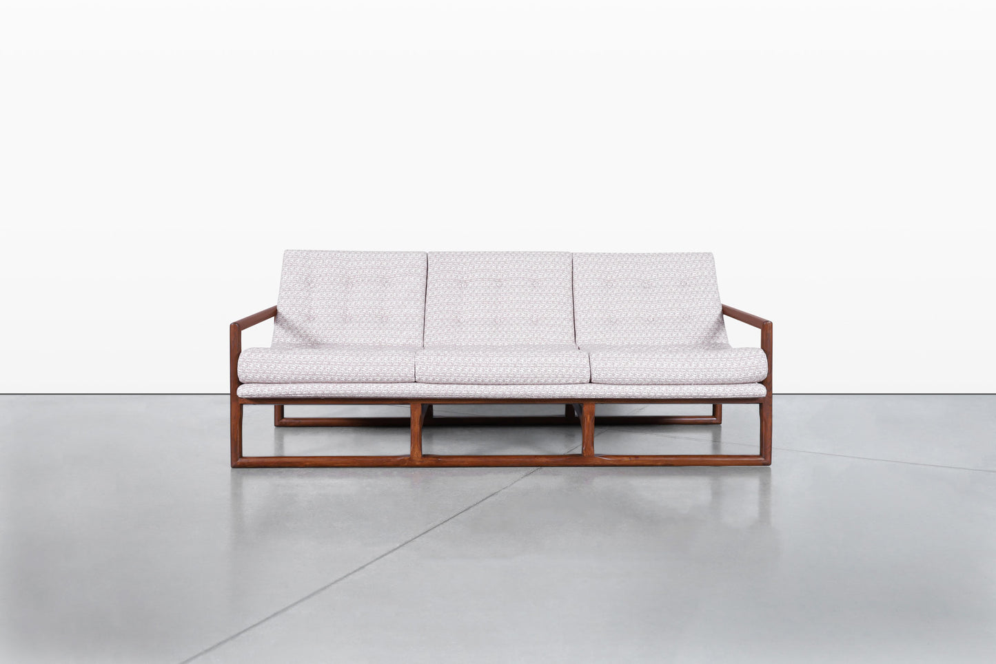 Mid-Century Modern Walnut Sofa Attributed to Milo Baughman