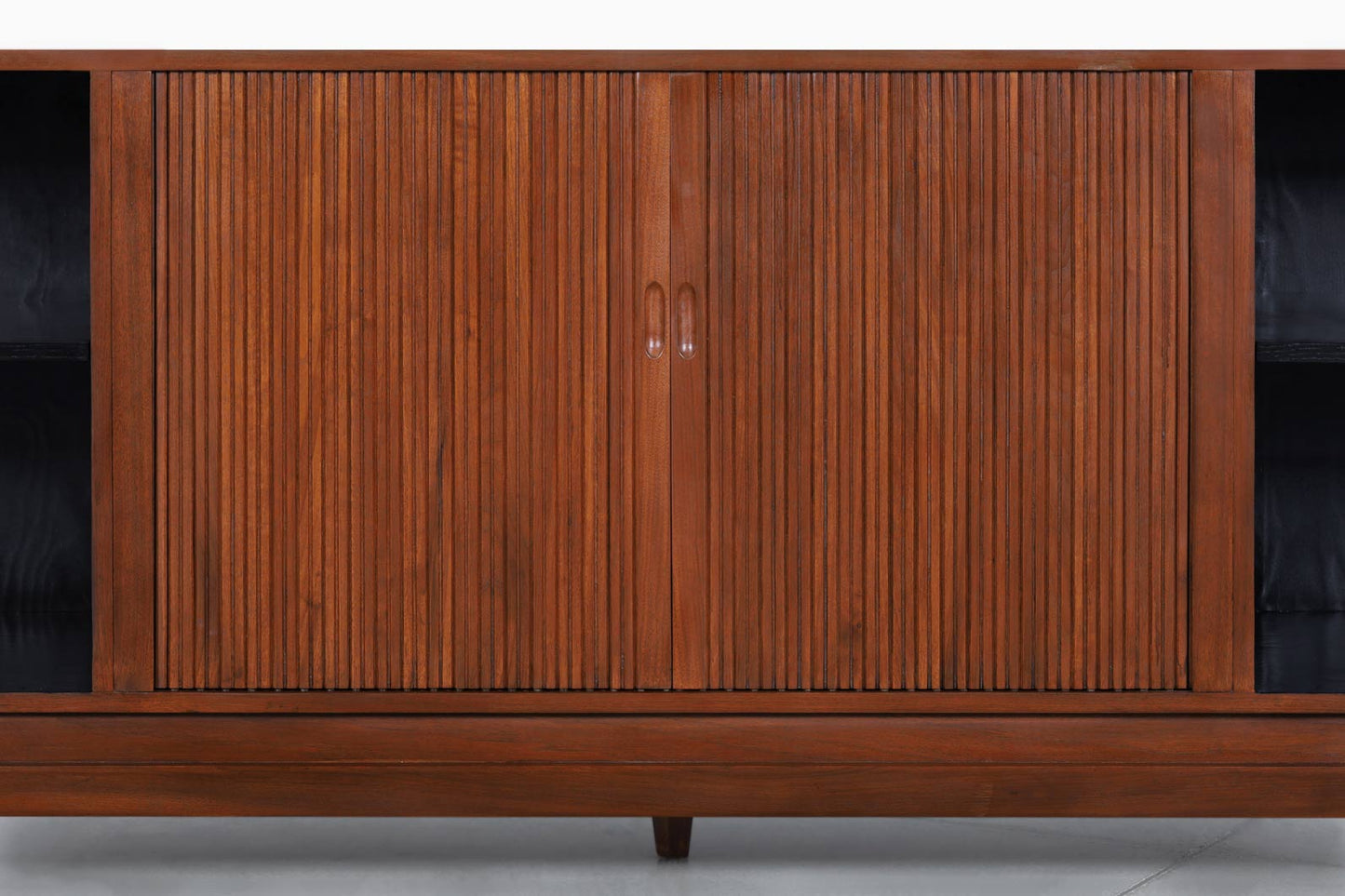 Mid-Century Modern Walnut Tambour Door Credenza