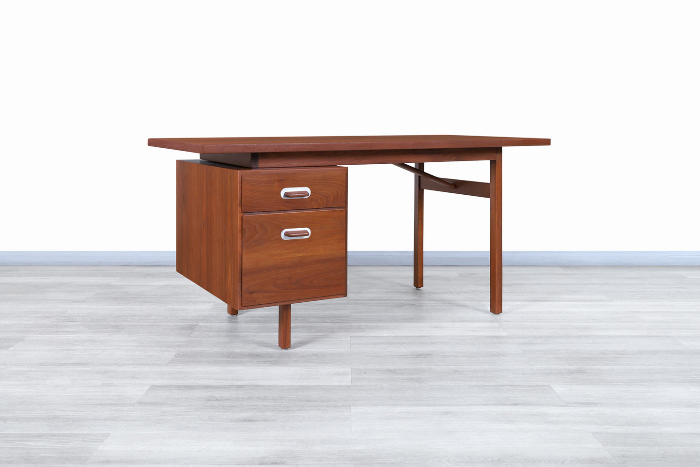 Mid-Century Modern Walnut Writing Desk by Jens Risom