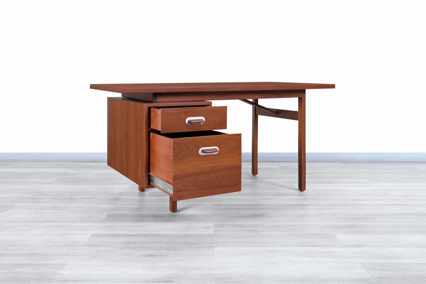 Mid-Century Modern Walnut Writing Desk by Jens Risom