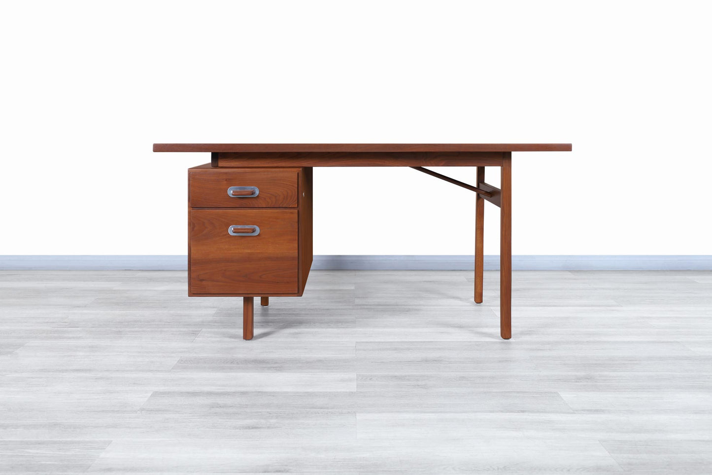 Mid-Century Modern Walnut Writing Desk by Jens Risom