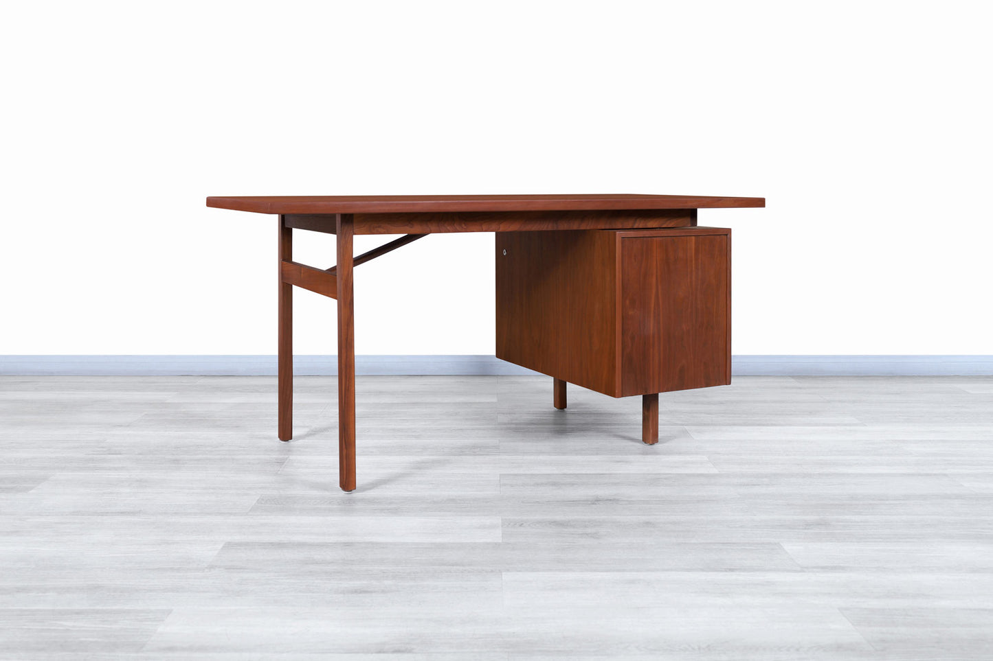 Mid-Century Modern Walnut Writing Desk by Jens Risom