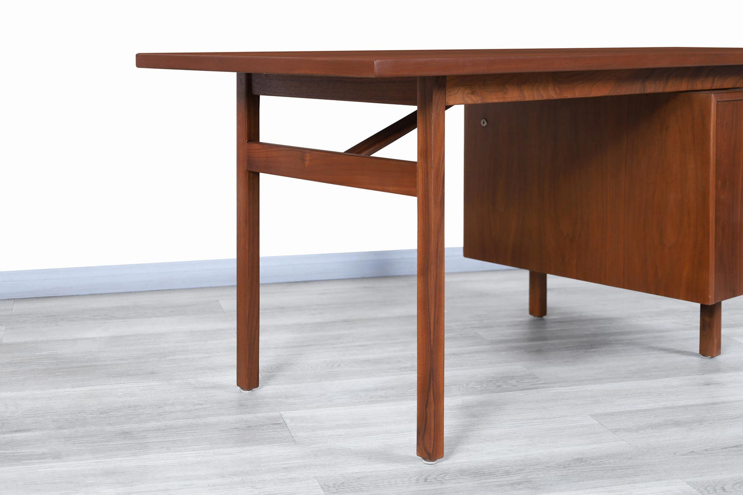 Mid-Century Modern Walnut Writing Desk by Jens Risom