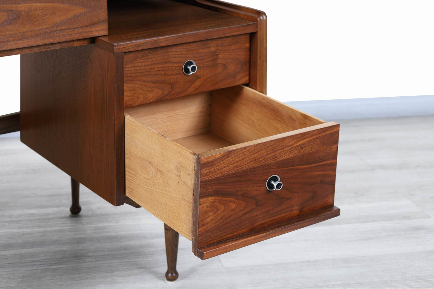 Mid-Century Modern Walnut "Mainline" Desk by Hooker