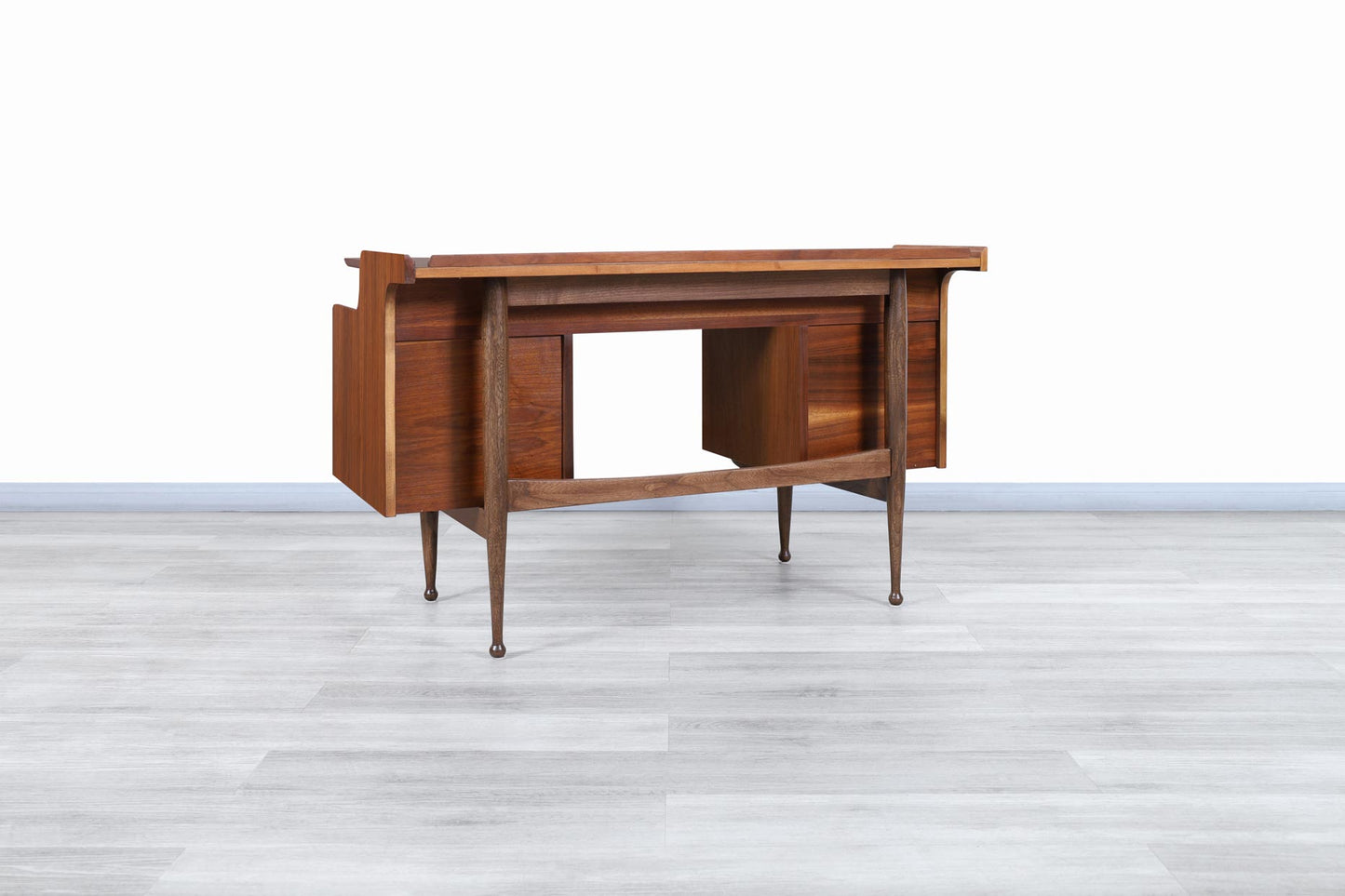 Mid-Century Modern Walnut "Mainline" Desk by Hooker