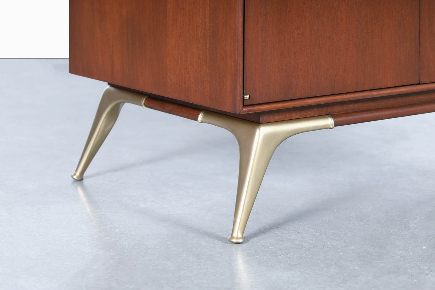 Mid-Century Modern Walnut and Brass Credenza by R-Way