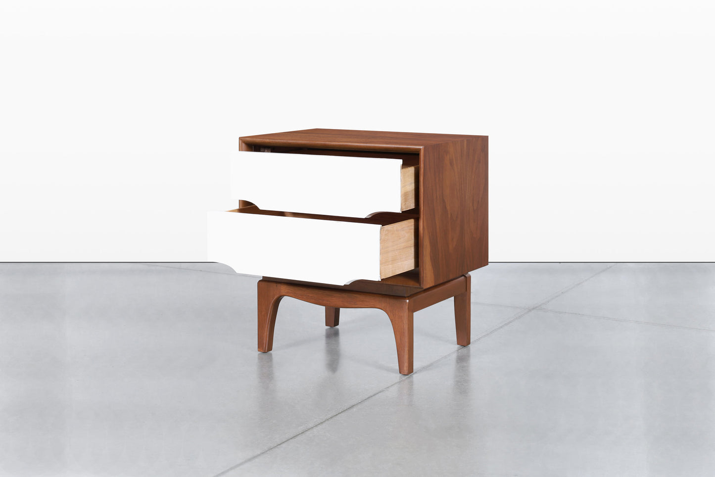 Mid-Century Modern Walnut and Lacquer Nightstands by Kent Coffey