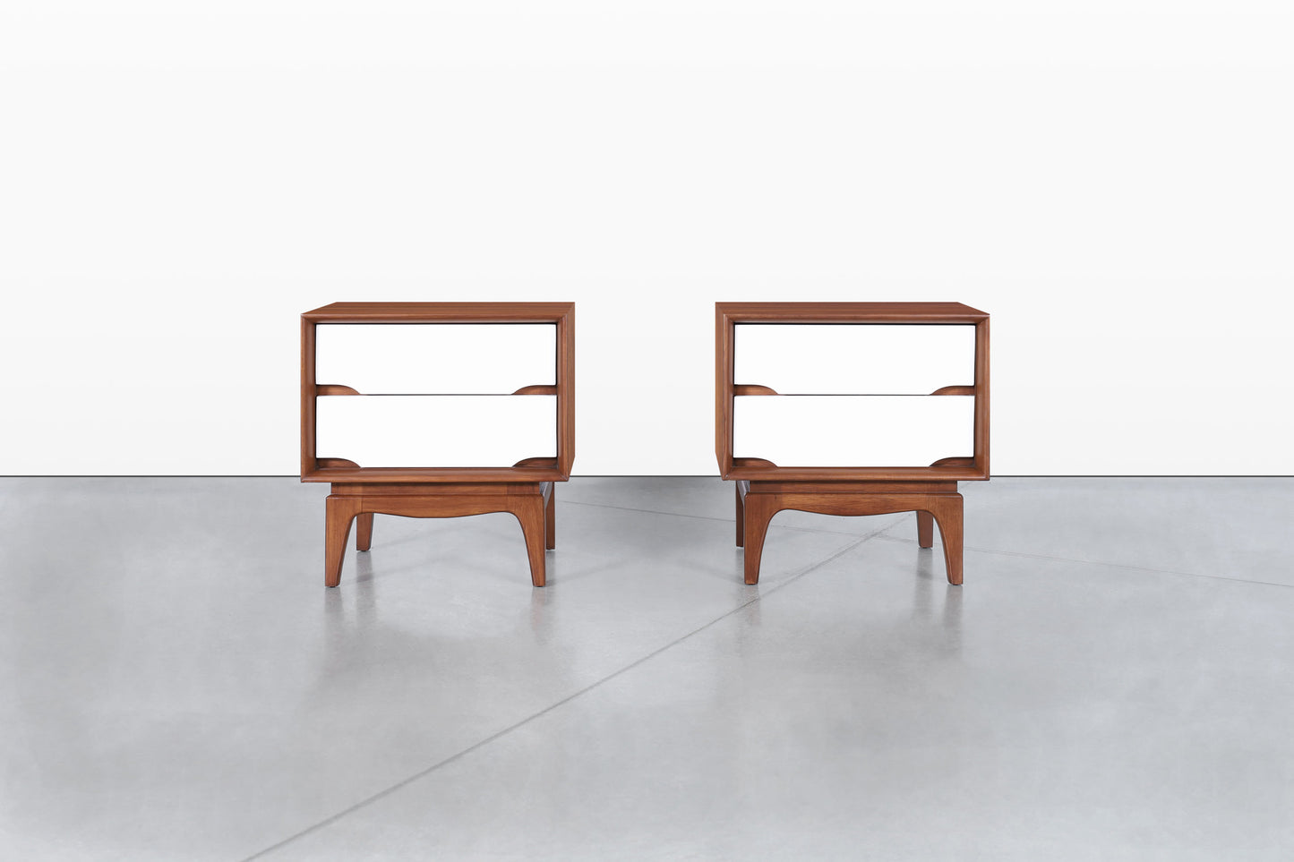 Mid-Century Modern Walnut and Lacquer Nightstands by Kent Coffey