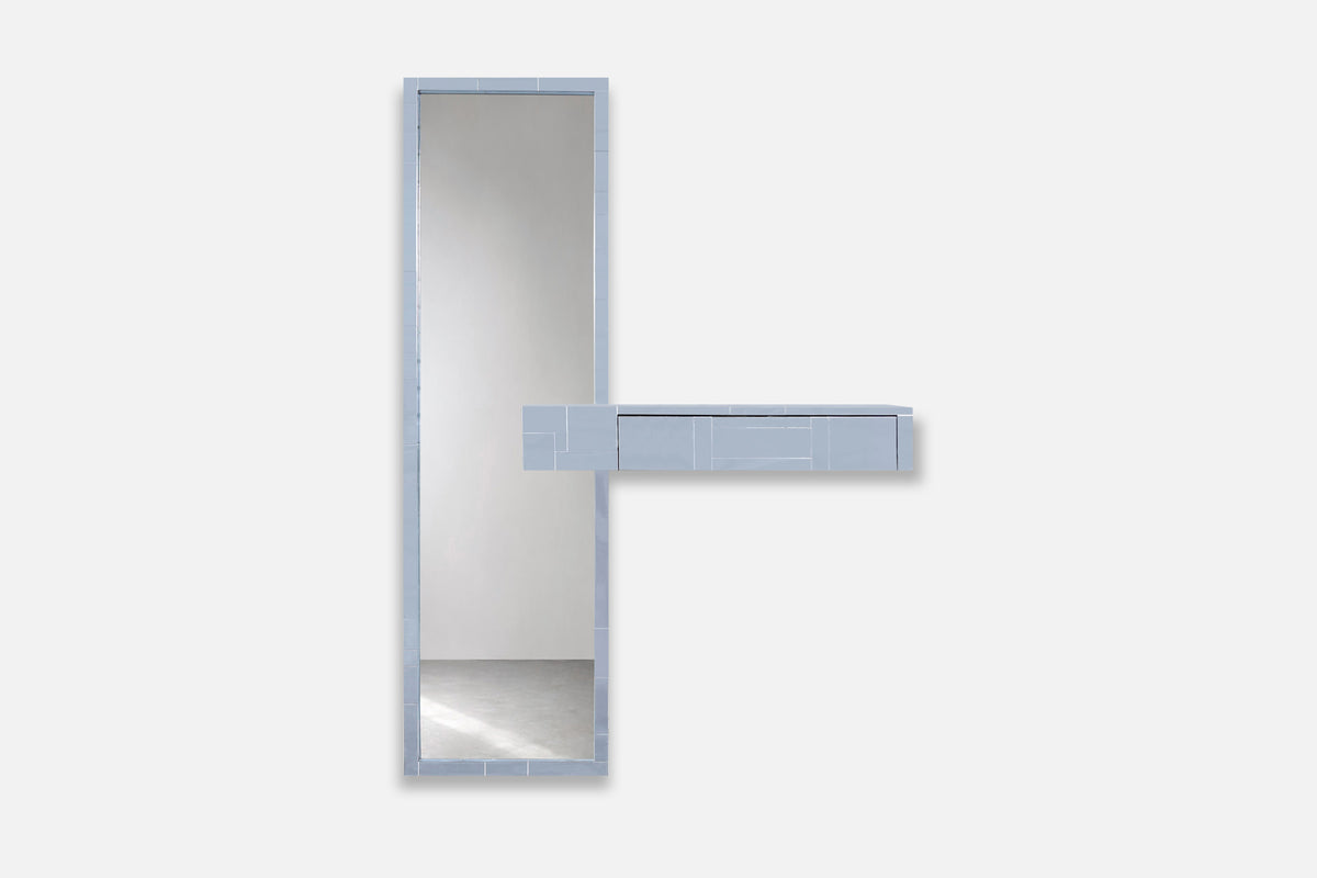 Mid-Century Paul Evans Cityscape Mirror with Console Table for Directional