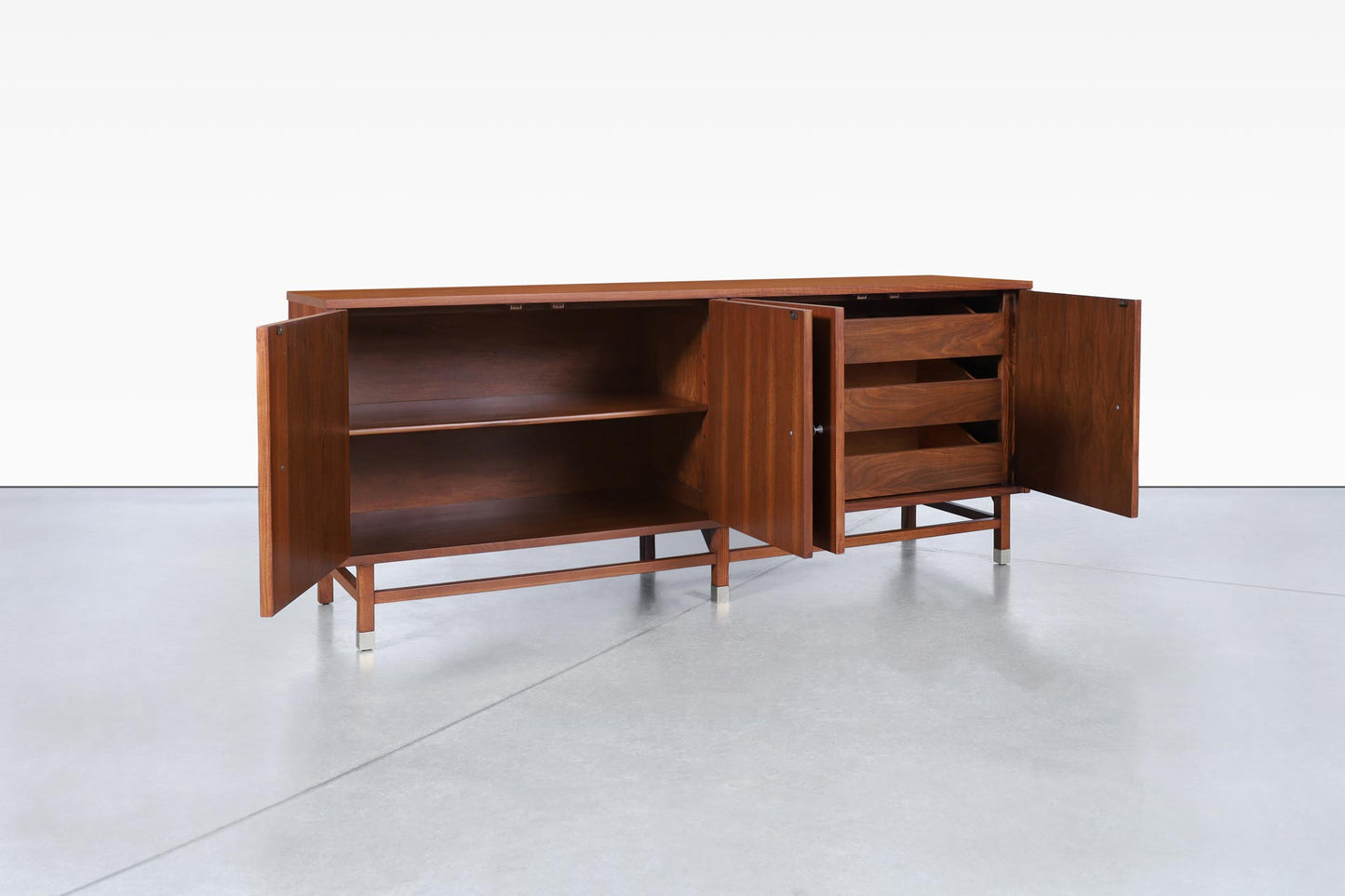 Mid-Century Rosewood and Walnut Credenza by Stanley