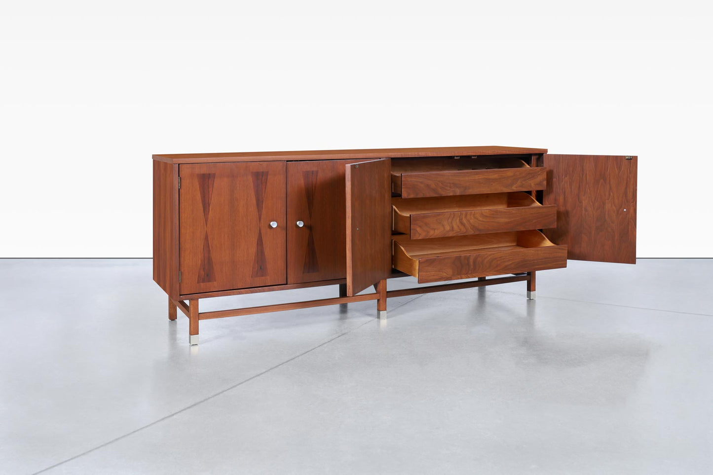 Mid-Century Rosewood and Walnut Credenza by Stanley
