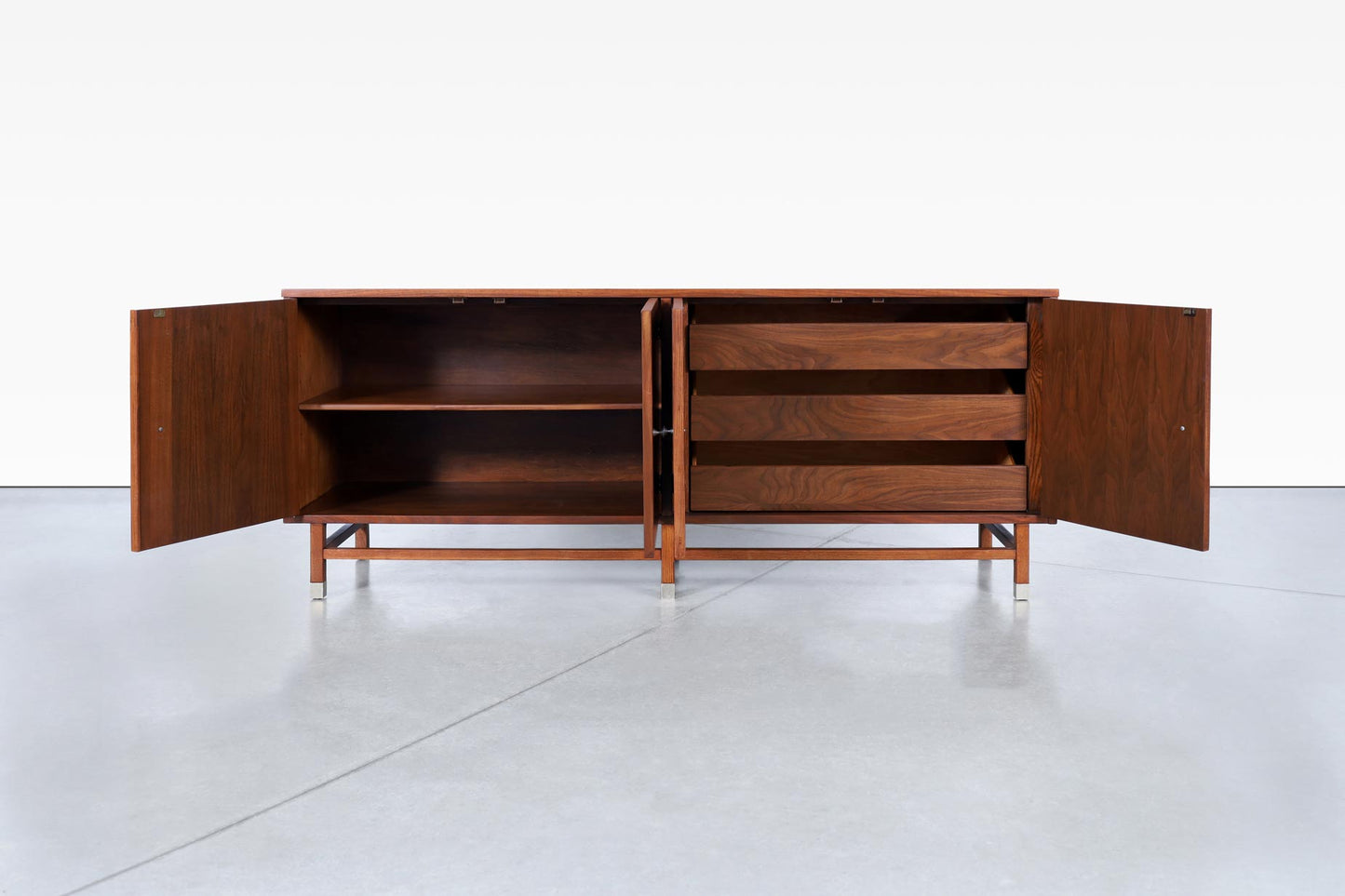 Mid-Century Rosewood and Walnut Credenza by Stanley