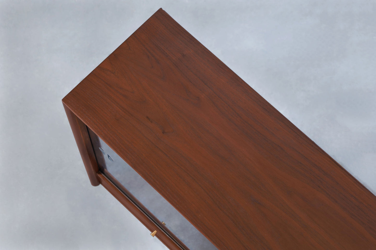 Mid-Century Walnut Credenza or Bookcase with Glass Doors by Merton Gershun