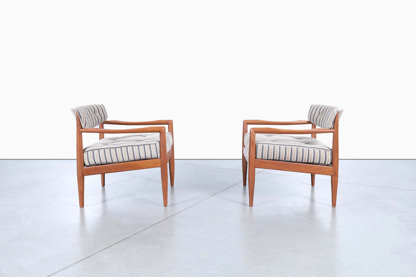 Mid-Century Walnut Lounge Chairs by Adrian Pearsall for Craft Associates