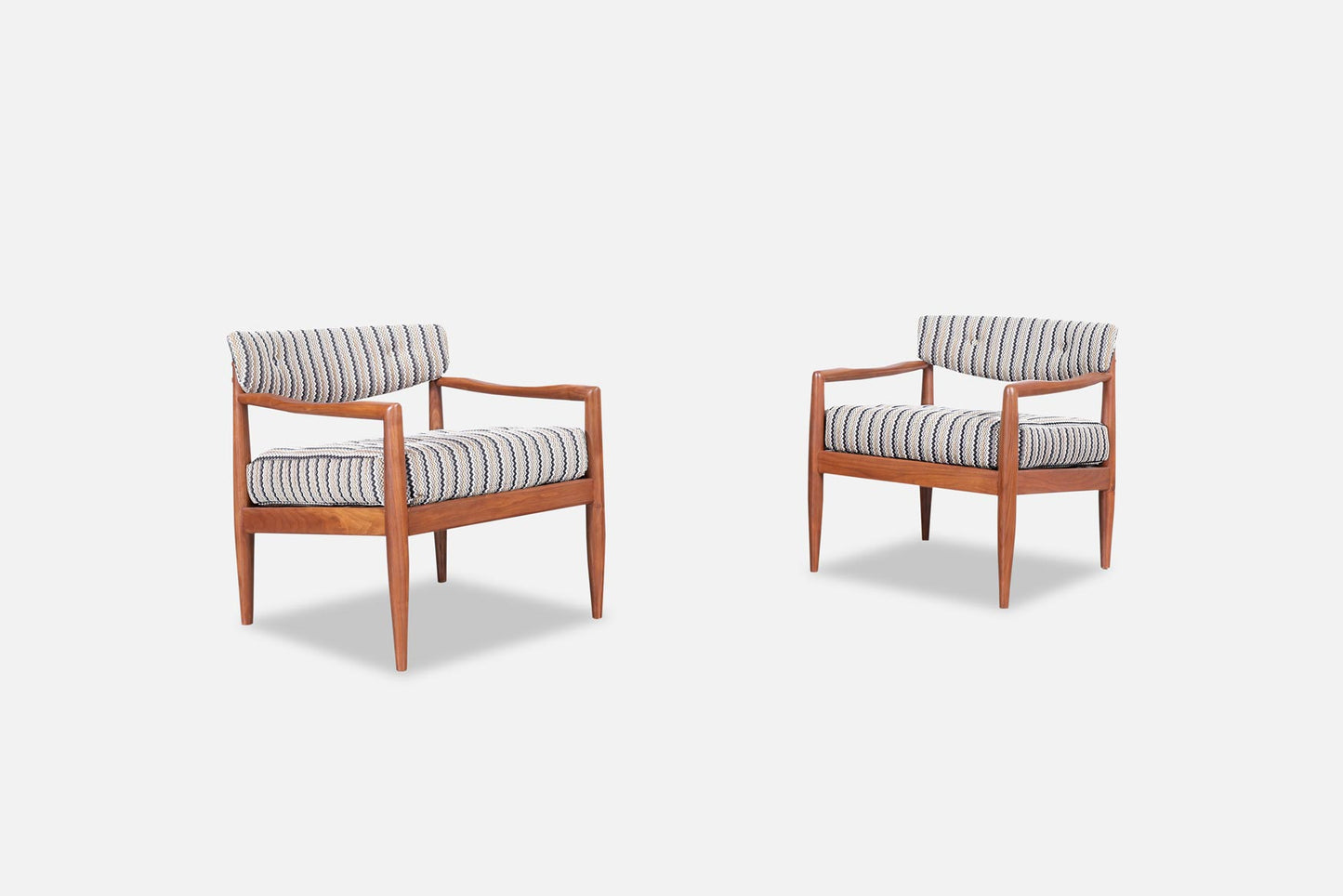 Mid-Century Walnut Lounge Chairs by Adrian Pearsall for Craft Associates