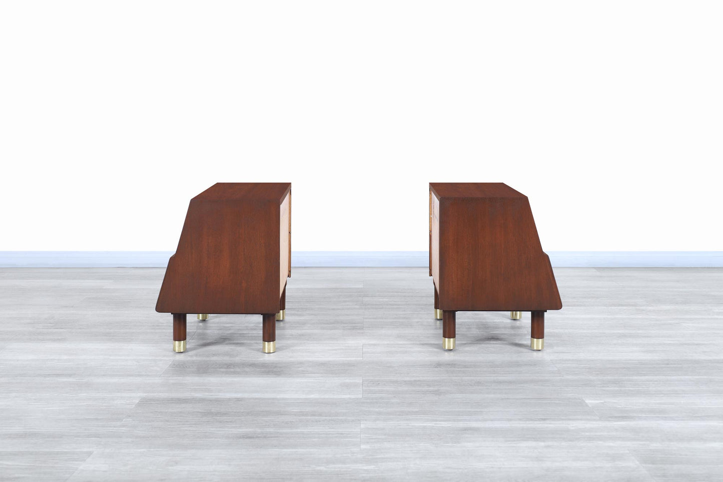 Mid-Century Walnut Nightstands by John Keal for Brown Saltman