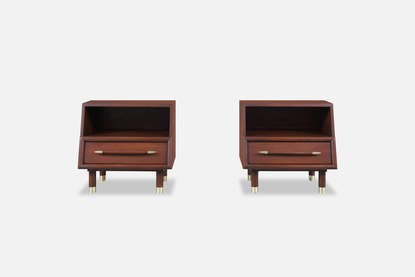 Mid-Century Walnut Nightstands by John Keal for Brown Saltman