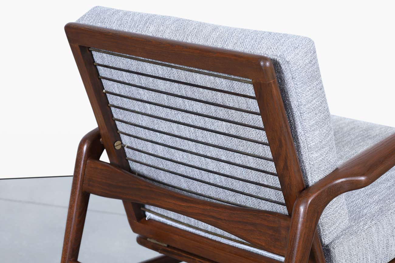 Mid-Century Walnut Reclining Lounge Chairs by Ib Kofod Larsen for Selig