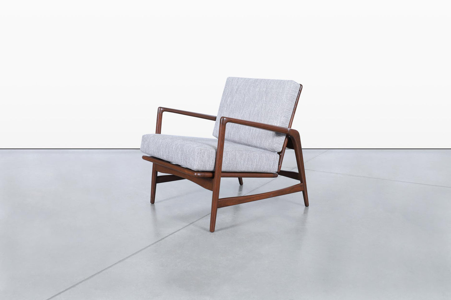 Mid-Century Walnut Reclining Lounge Chairs by Ib Kofod Larsen for Selig