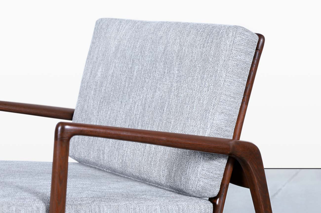 Mid-Century Walnut Reclining Lounge Chairs by Ib Kofod Larsen for Selig