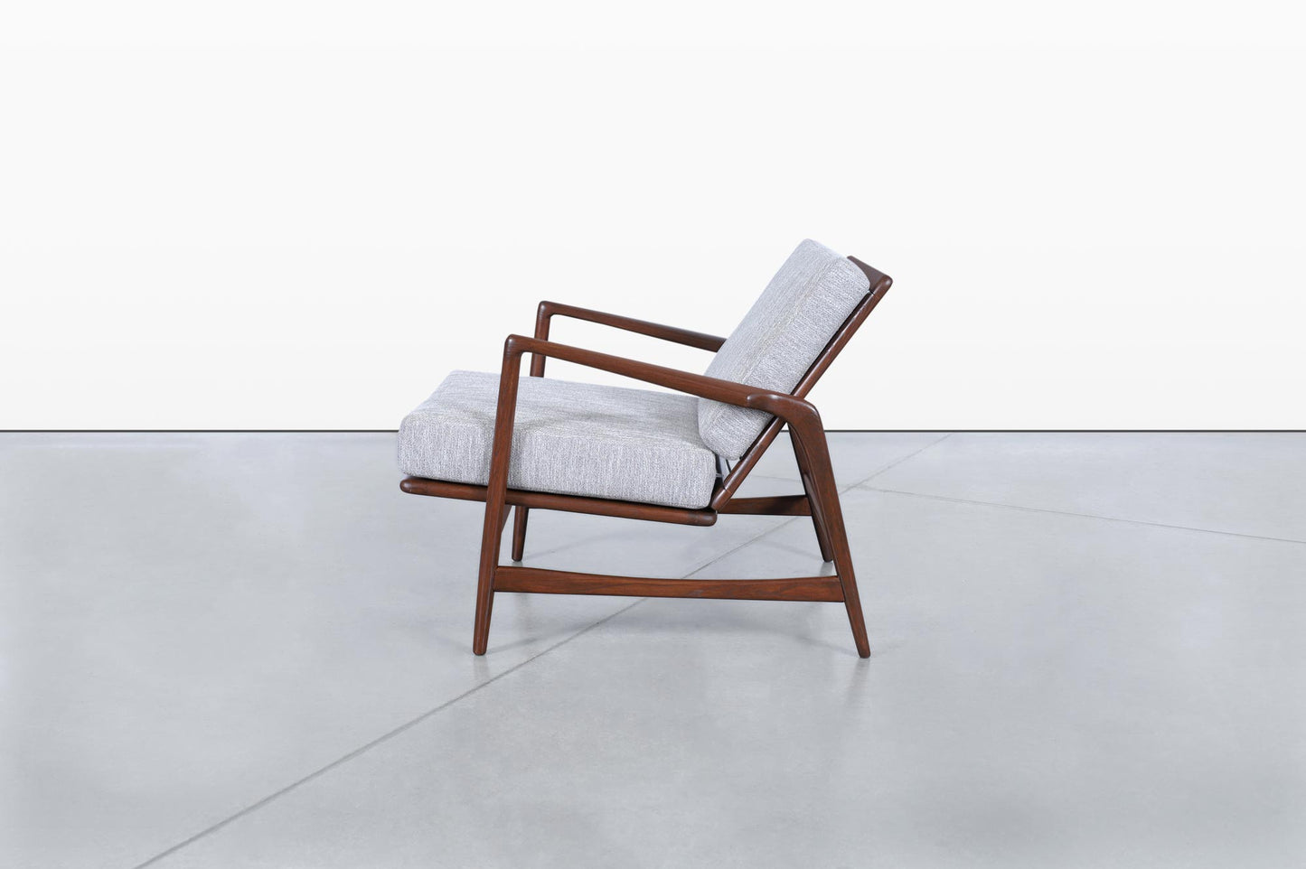 Mid-Century Walnut Reclining Lounge Chairs by Ib Kofod Larsen for Selig