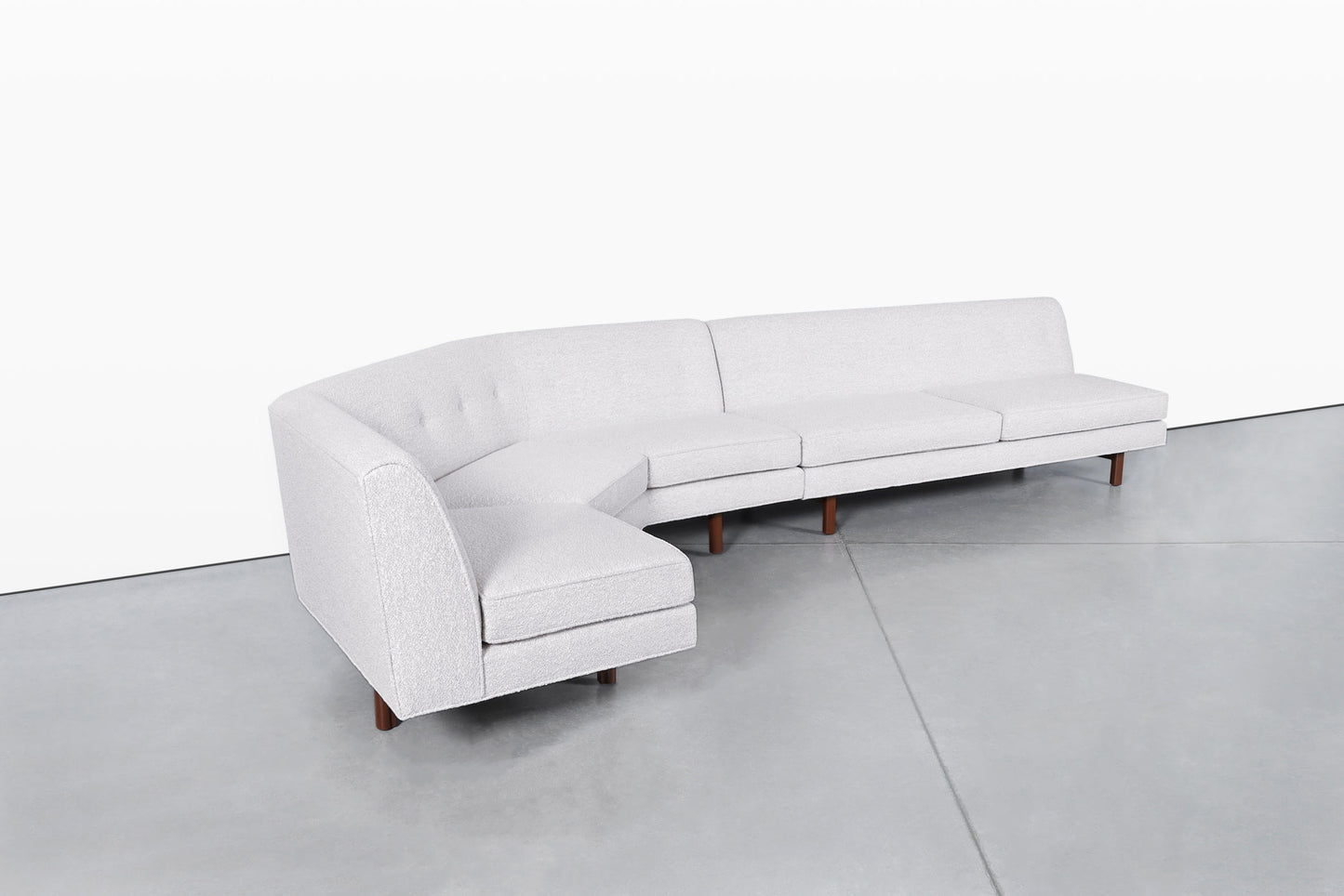 Mid-Century Walnut Sectional Sofa w/ Ottoman by Edward Wormley for Dunbar