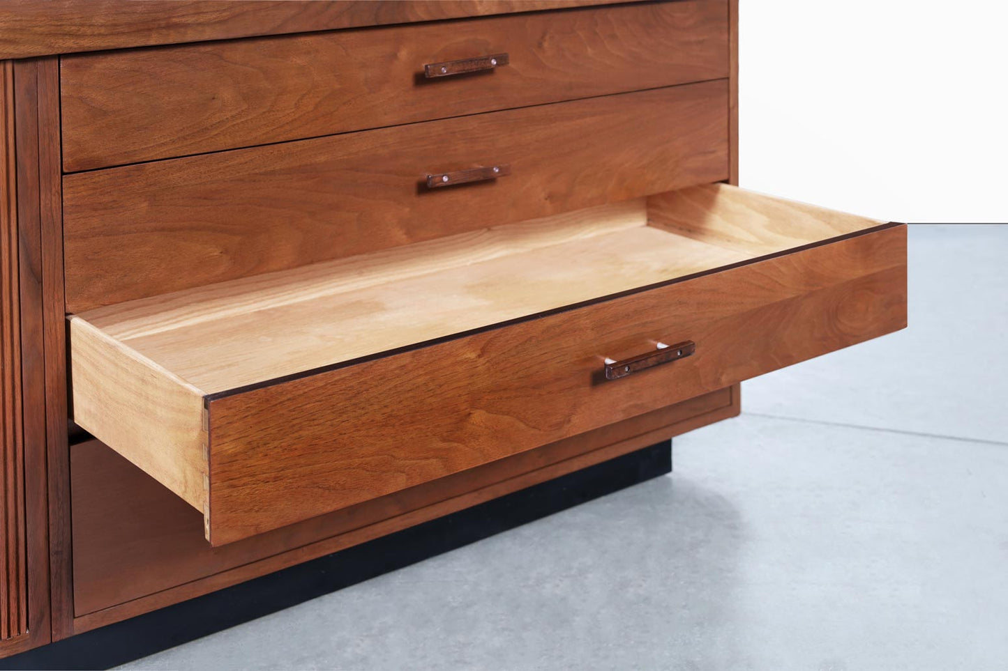 Milo Baughman Walnut Tambour Door Credenza for Glenn of California