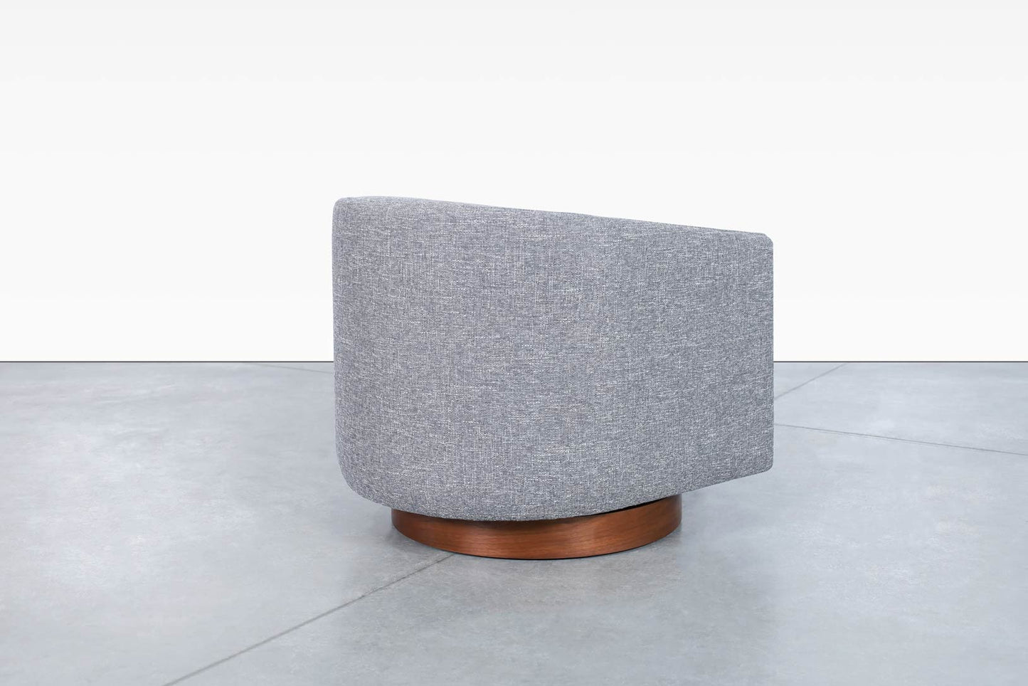 Mid-Century Walnut "Barrel" Swivel Lounge Chairs by Directional