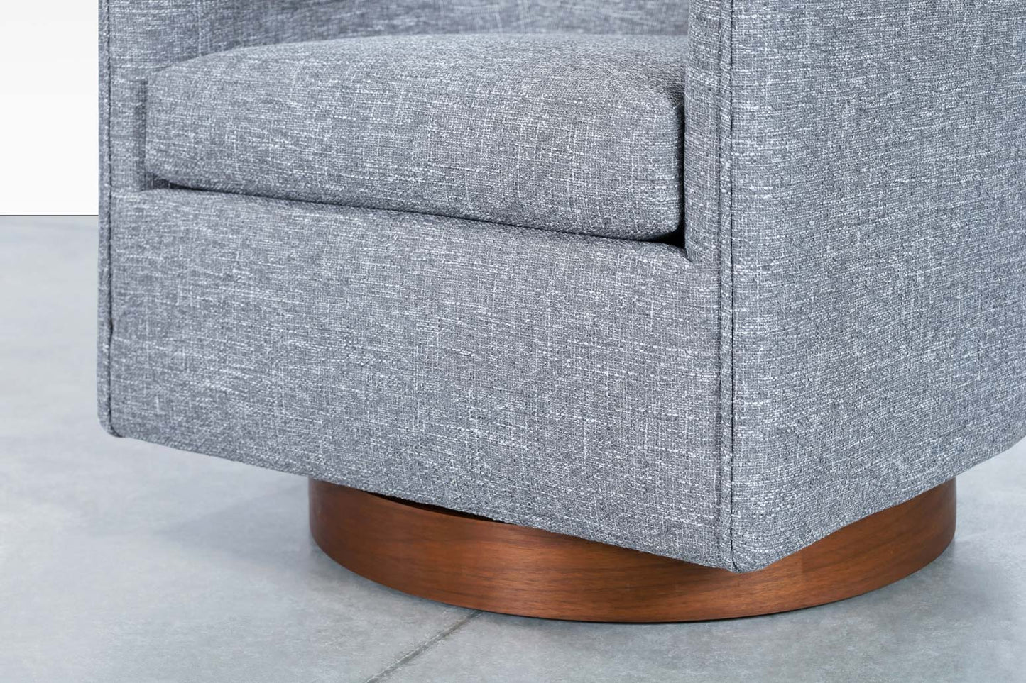 Mid-Century Walnut "Barrel" Swivel Lounge Chairs by Directional