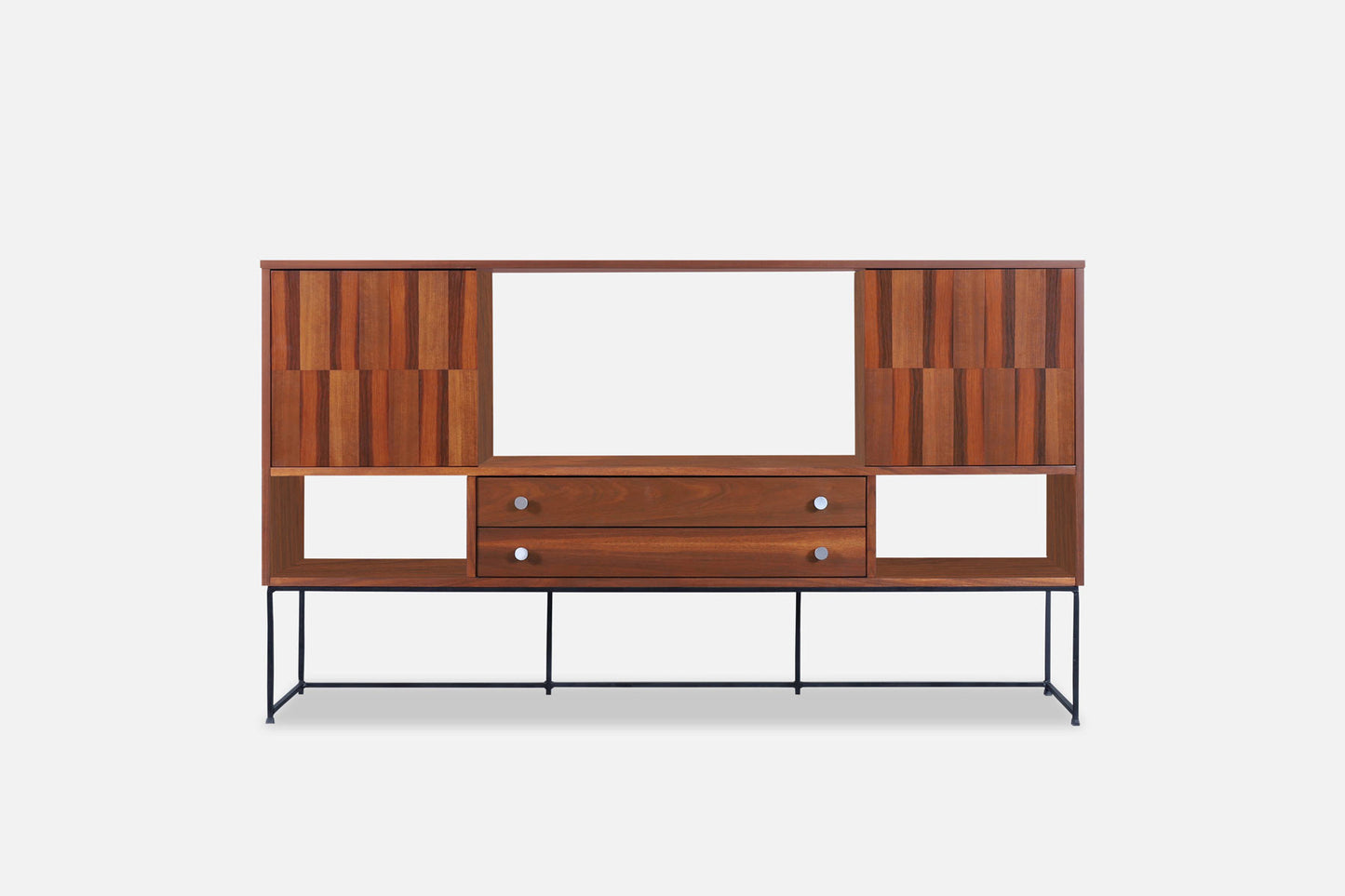 Mid-Century Modern Walnut and Rosewood Display Cabinet by Stanley