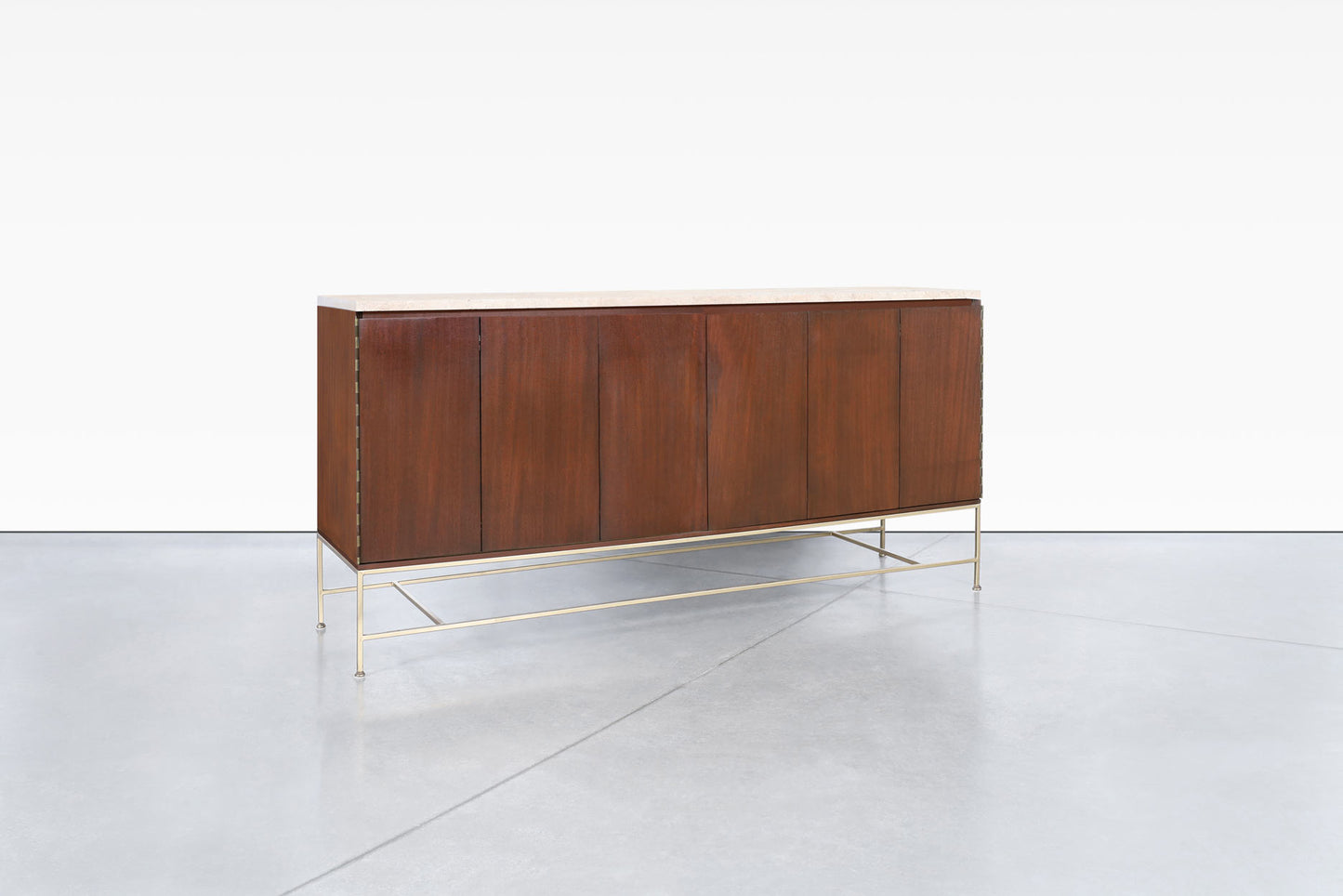 Mid-Century "Irwin Collection" Travertine Credenza by Paul McCobb