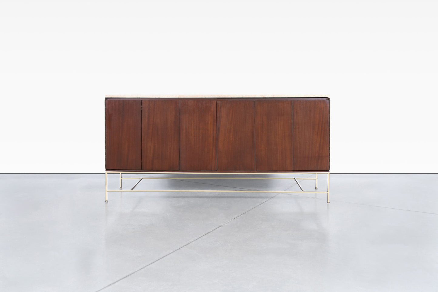Mid-Century "Irwin Collection" Travertine Credenza by Paul McCobb
