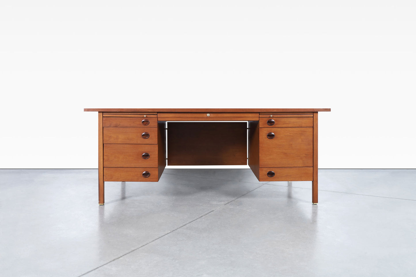 Mid-Century Executive Walnut Desk by Edward J. Wormley for Dunbar