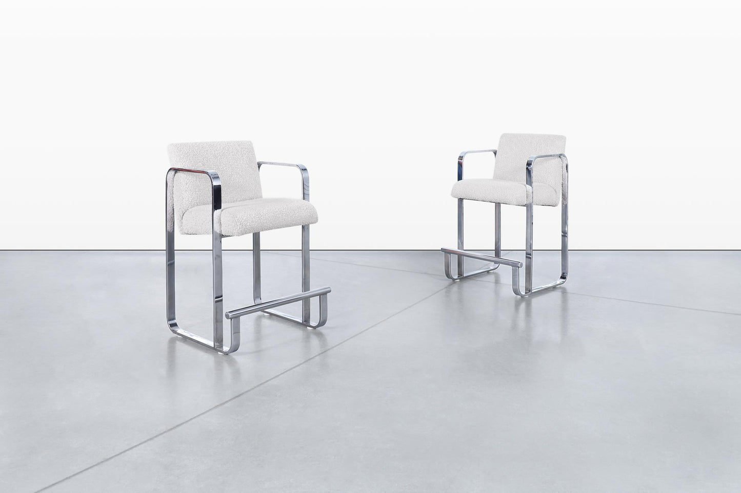 Mid-Century Modern Chrome Counter Stools