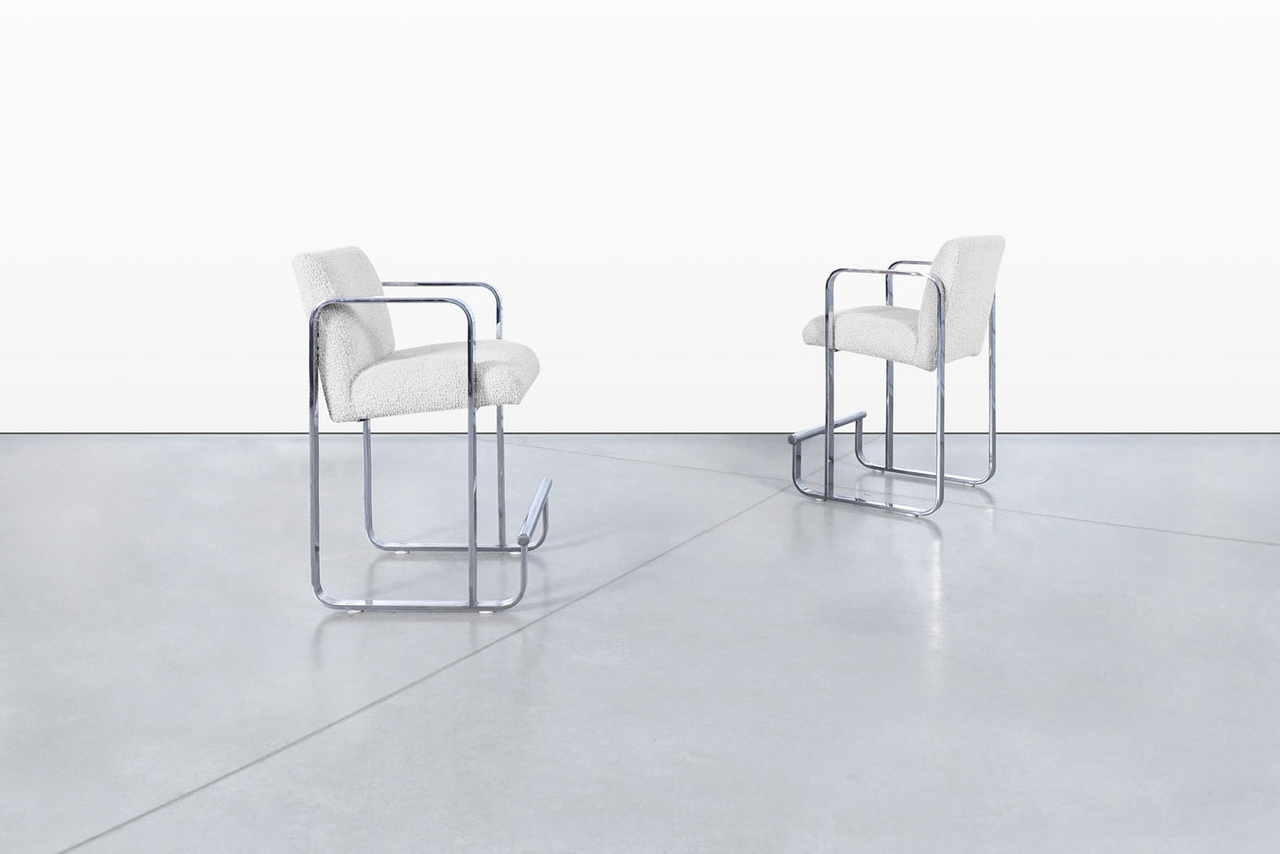 Mid-Century Modern Chrome Counter Stools