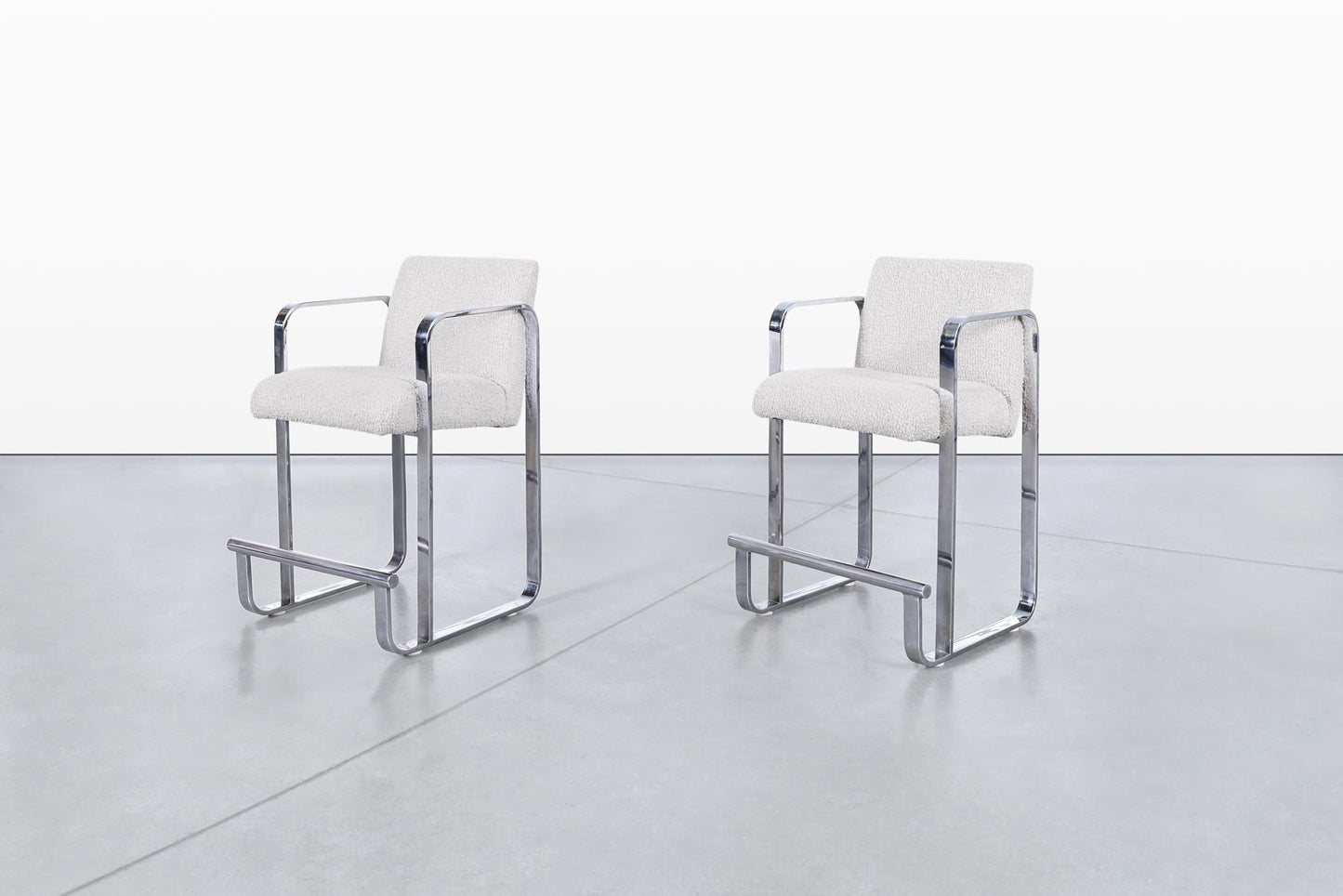 Mid-Century Modern Chrome Counter Stools